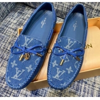 Grade Quality Louis Vuitton Gloria Monogram Denim Flat Loafer 032907 Blue 2021