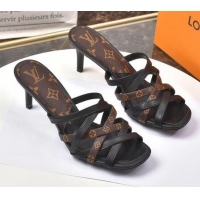 Low Price Louis Vuitton Revival Strap Heel Slide Sandals 6.5cm 033097 Monogram Canvas 2021