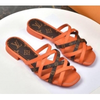 Cheap Price Louis Vuitton Revival Strap Flat Slide Sandals 330104 Orange 2021