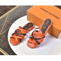 Cheap Price Louis Vuitton Revival Strap Flat Slide Sandals 330104 Orange 2021