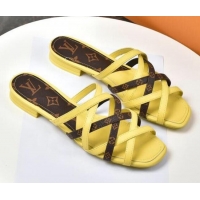 Best Price Louis Vuitton Revival Strap Flat Slide Sandals 330104 Yellow 2021