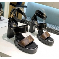 Top Quality Louis Vuitton Star Trail Sandals Black Leather 033117