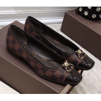 Low Price Louis Vuitton Colored Damier Canvas Loafers with Bow 033190 Brown 2021