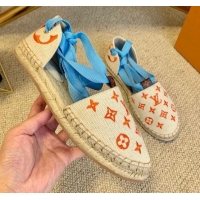 Best Product Louis Vuitton Starboard Monogram Canvas Espadrilles with Ankle Laces 331115 Blue 2021