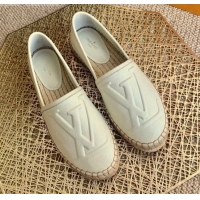 Best Price Louis Vuitton LV Grained Leather Espadrilles 040101 White 2021