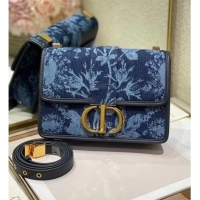 Top Design 30 MONTAIGNE BAG Blue Dior Flowers Denim M9203UJD