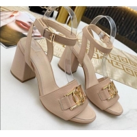 Discount Louis Vuitton Lock It LV Circle Sandals 040113 Nude