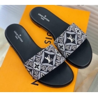 Top Quality Louis Vuitton Since 1854 Flat Sandals LV 040201 Black 2021