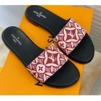 Best Price Louis Vuitton Since 1854 Flat Sandals LV 040201 Burgundy 2021