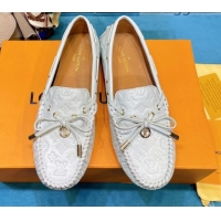 Most Popular Louis Vuitton Gloria Monogram Leather Flat Loafer 040838 White 2021