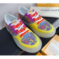 Stylish Louis Vuitton LV Ollie Print Sneakers 1A8Q8X Yellow 2021