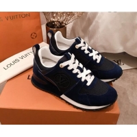 Luxury Louis Vuitton Run Away Sneakers 051068 Navy Blue 