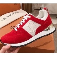 Best Product Louis Vuitton Run Away Suede Sneakers 051076 Red 