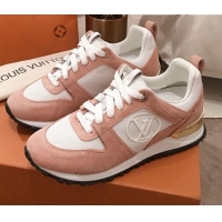 Cute Louis Vuitton Run Away Suede Sneakers 051081 Nude