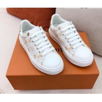 Super Quality Louis Vuitton Time Out Sneakers in Gold Metallic Monogram Leather 051096