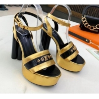 Most Popular Louis Vuitton Podium Monogram Studs Platform Sandal 061240 Gold 2021