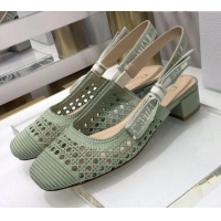 Best Price Dior x Moi Slingback Pumps 3.5cm in Green Cannage Embroidered Mesh 042718