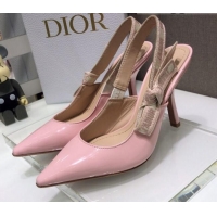 Hot Style Dior J'Adior Slingback Pumps 9.5cm in Pink Patent Calfskin 042735