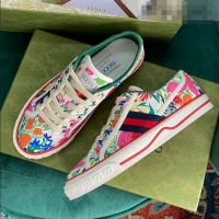 Promotional Gucci Flora Canvas Tennis 1977 Low-Top Sneaker G0104 Pink 2021