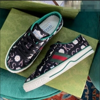 Famous Brand Gucci Print Canvas Tennis 1977 Low-Top Sneaker G0104 Black 2021