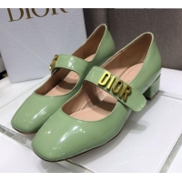 Good Looking Dior Patent Calfskin Mary Janes Pumps 042750 Green 2021