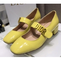 Best Product Dior Patent Calfskin Mary Janes Pumps 042750 Yellow 2021