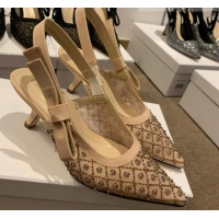 Good Taste Dior J'Adior Slingback Pumps/Ballerinas Flats in Nude Crystal Mesh Embroidery 042754