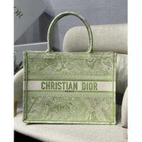 Trendy Design SMALL DIOR BOOK TOTE Lime Toile de Jouy Reverse Embroidery M1296ZR