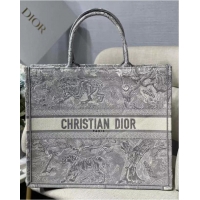 Most Popular DIOR BOOK TOTE Gray Toile de Jouy Reverse Embroidery M1286ZR