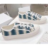 Best Price Dior Walk'n'Dior Sneakers in Deep Ocean Blue D-Stripes Embroidered Cotton 050601