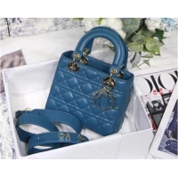 Top Quality LADY DIOR MY ABCDIOR BAG Cannage Lambskin M0538O Blue