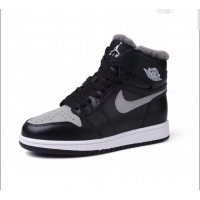 Well Crafted Nike WMNS AJ1 High-Top Sneakers in Calfskin and Wool CD1162 Black 2020