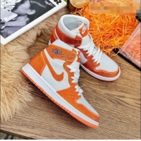 Fashion Nike Air Jordan Crystal Allover High-top Sneakers CD2164 Orange 2020(For Women and Men)