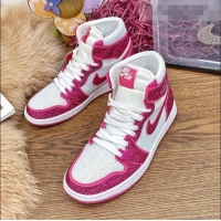 Classic Nike Air Jordan Crystal Allover High-top Sneakers CD2164 Hot Pink 2020(For Women and Men)