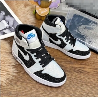 AAAAA Discount Nike Air Jordan Crystal Allover High-top Sneakers CD2164 White/Black 2020(For Women and Men)