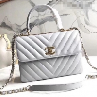 Buy Cheap Chanel Chevron Small Trendy CC Flap Bag With Top Handle A92236