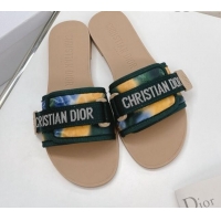 Super Quality Dior Dio(r)evolution Flat Slide Sandals 050621 Green