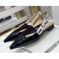 Top Quality Dior J'Adior Slingback Ballerinas Flats in Patent Calfskin 601908 Black 2021