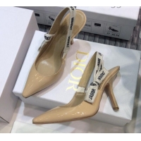 Top Quality Dior J'Adior Slingback Pumps 9.5cm Heel in Patent Calfskin 601909 Nude 2021