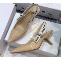 Low Price Dior J'Adior Slingback Pumps 6.5cm Heel in Patent Calfskin 601910 Nude 2021