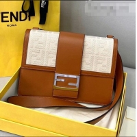 Pretty Style Fendi Men's Flat Baguette Bag FD0338 Brown Leather 2021