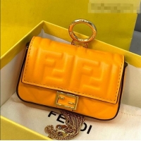 Best Design Fendi FF Lambskin Nano Baguette Charm FD0401 Orange 2021