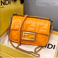 New Fashion Fendi FF Lambskin Baguette Mini Bag FD0402 Orange 2021