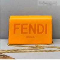 Cheapest Fendi Leather Wallet on Chain Mini Bag FD0417 Orange 2021