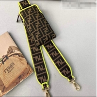 Buy Discount Fendi Strap You Canvas FF Shoulder Strap with iPhone Pocket FD0420 Green 2021