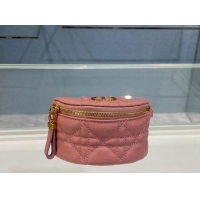 Buy Discount DETACHABLE DIOR CARO HALF-MOON COIN PURSE S5033U PINK