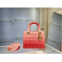 Top Quality MEDIUM LADY DIOR BAG Pink Gradient Cannage Lambskin M0565OS