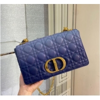 Best Discount MEDIUM DIOR CARO BAG Soft Cannage Calfskin C8618 blue