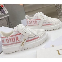 Super Quality Dior DIOR-ID Sneakers in White and Pink Technical Fabric 061136