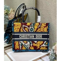 Cheap Price SMALL DIOR BOOK TOTE Blue Multicolor Dior Paisley Embroidery M1296ZJ